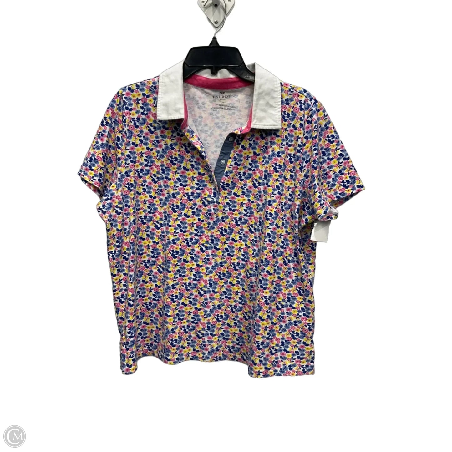 Top Short Sleeve By Talbots In Floral Print, Size: 1x