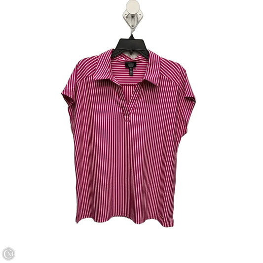 Top Sleeveless By Jones New York In Pink & White, Size: L