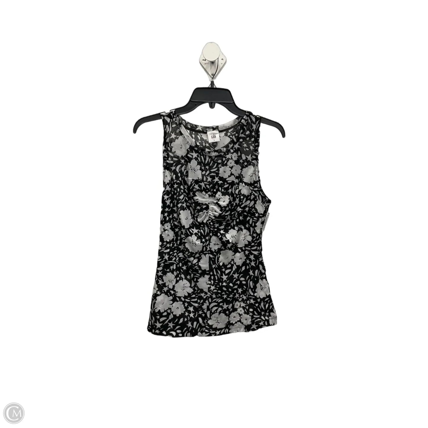 Top Sleeveless By Cabi In Black & White, Size: S