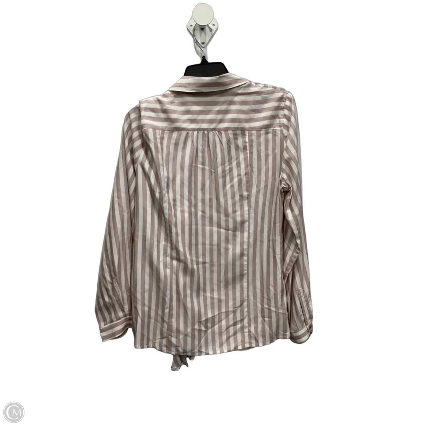 Top Long Sleeve By Maeve In Pink & White, Size: Xl