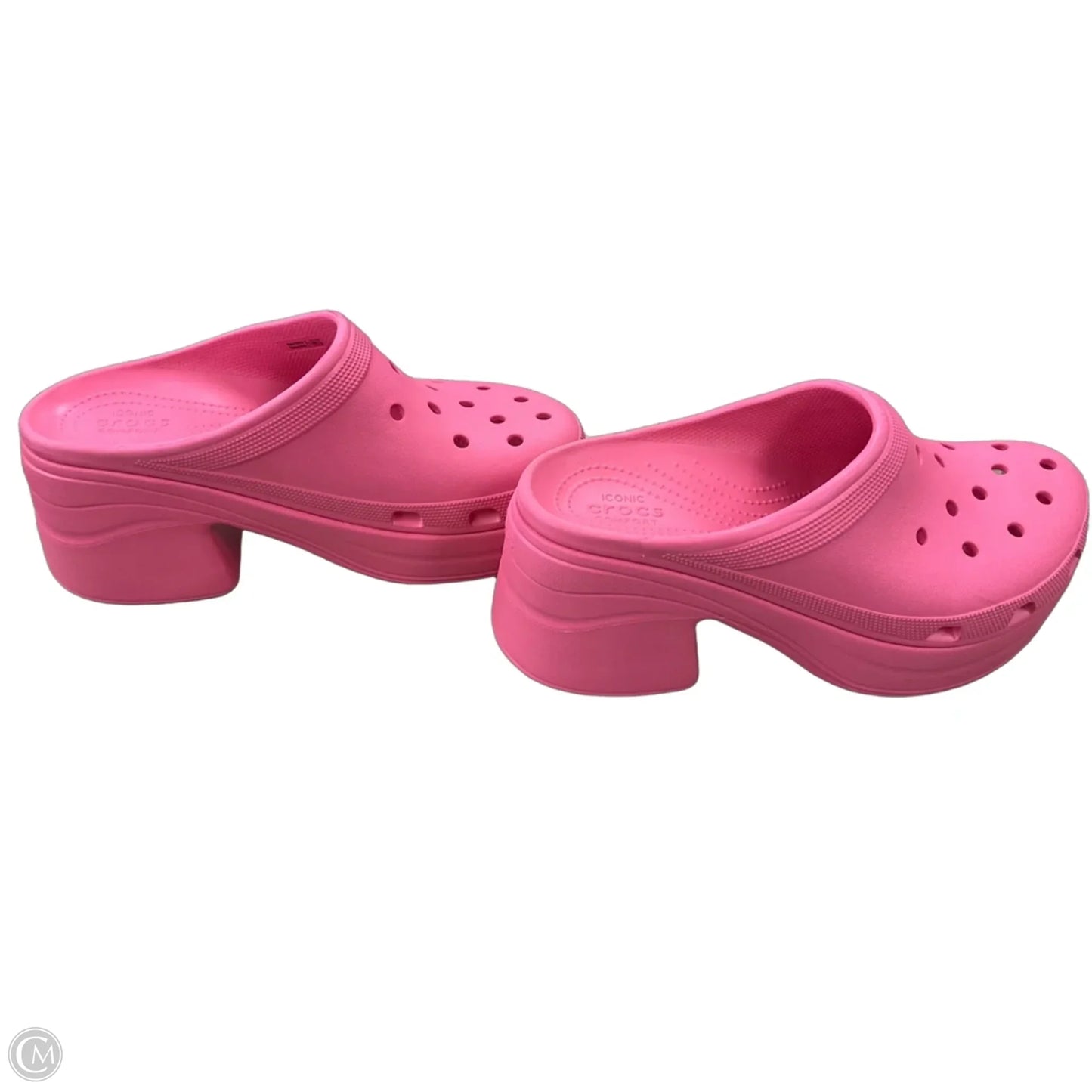 Shoes Heels Block By Crocs In Pink, Size: 10