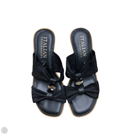 Sandals Heels Block By Italian Shoemakers In Black, Size: 7