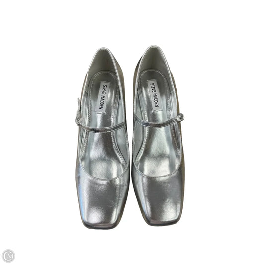 Shoes Heels Block By Steve Madden In Silver, Size: 9.5