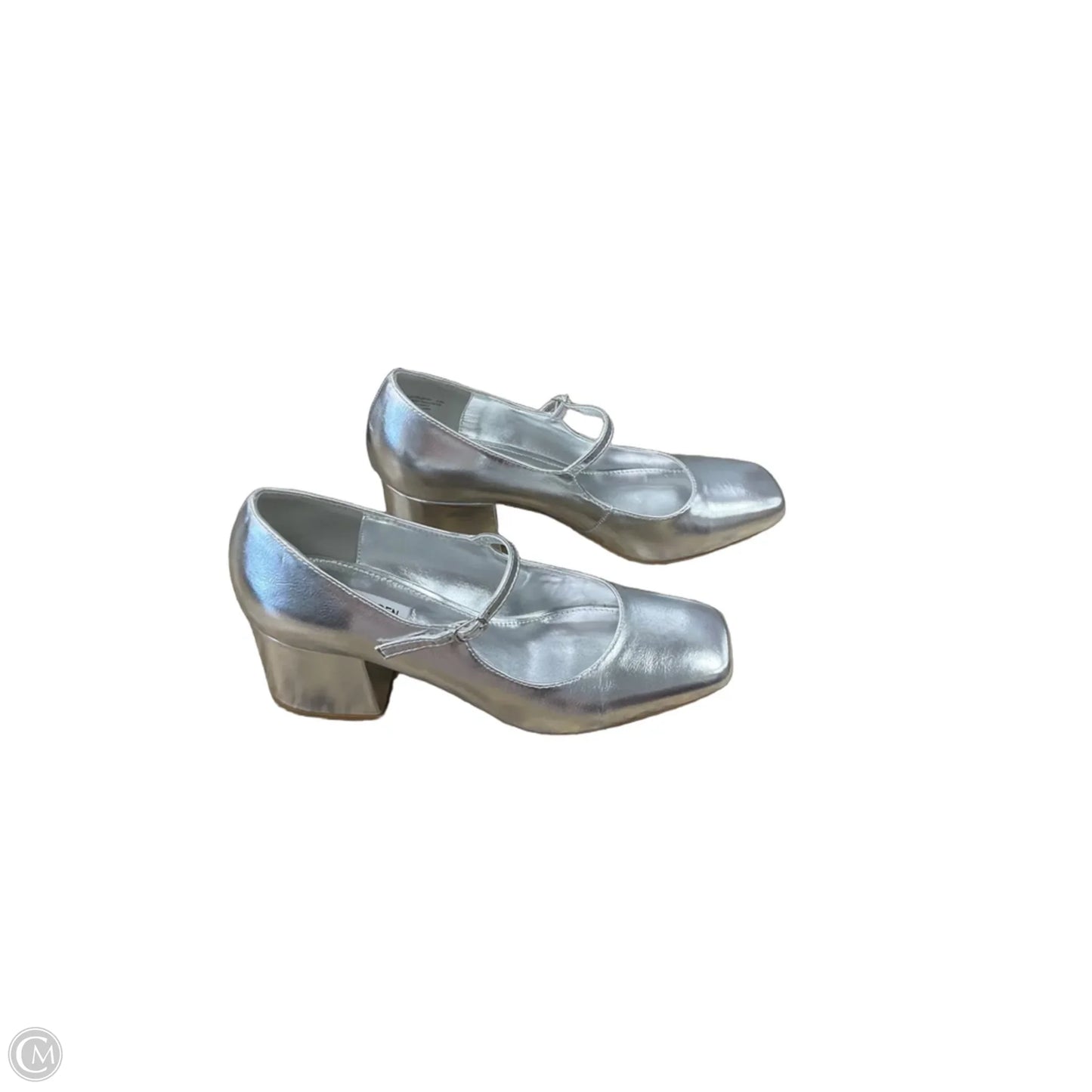 Shoes Heels Block By Steve Madden In Silver, Size: 9.5