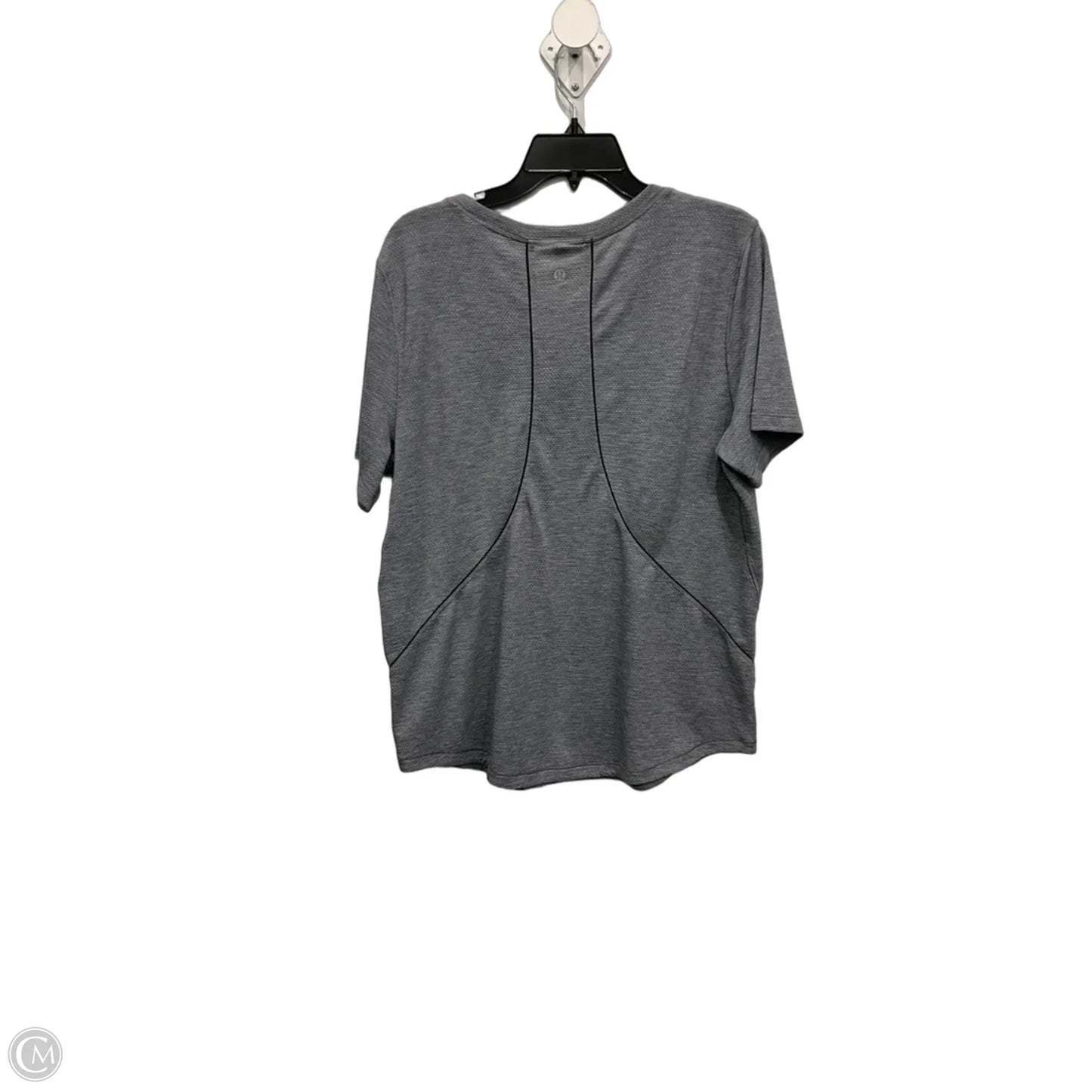 Athletic Top Short Sleeve By Lululemon In Grey, Size: L