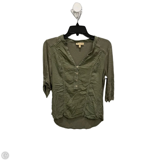 Top 3/4 Sleeve By Democracy In Green, Size: S