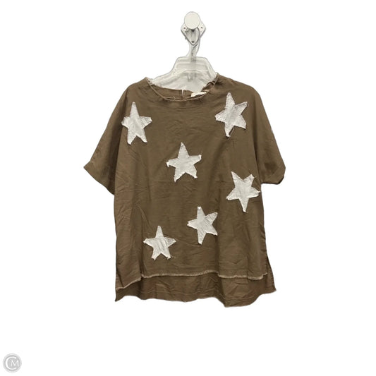 Top 2pc Short Sleeve By Cma In Tan, Size: S