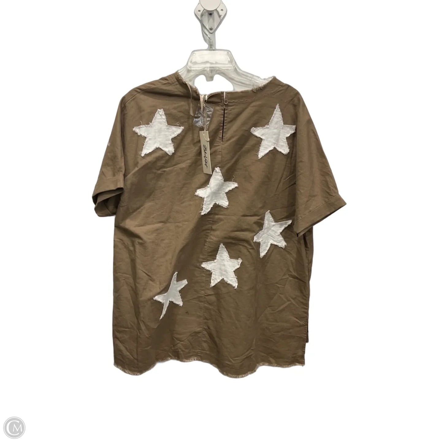 Top 2pc Short Sleeve By Cma In Tan, Size: S