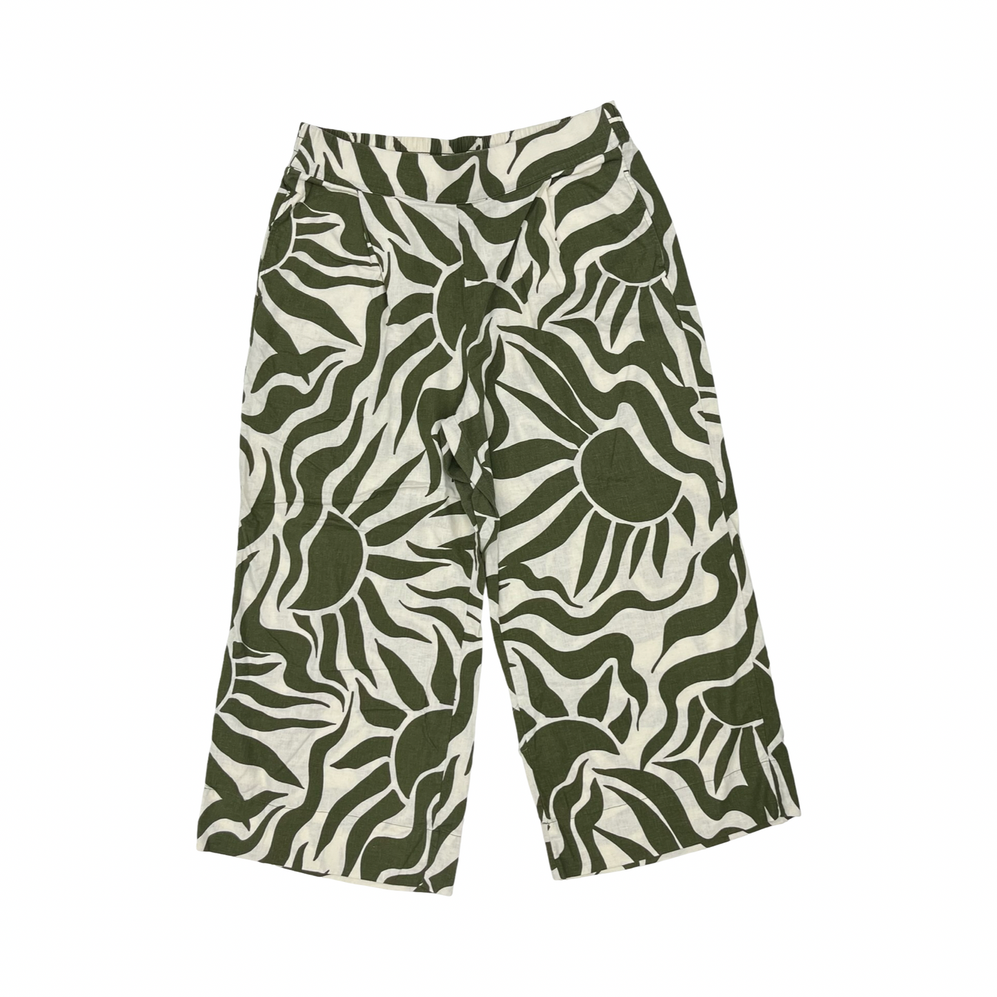 Pants Wide Leg By Loft In Green & Tan, Size:Xl