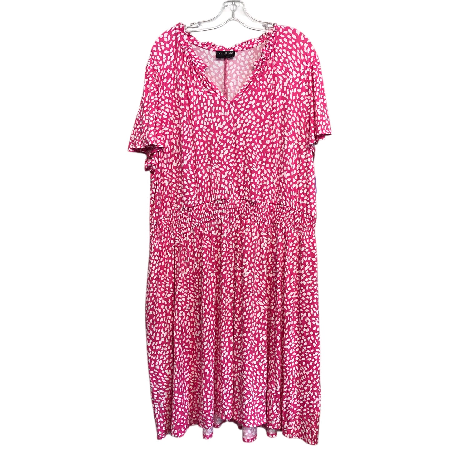 Dress Casual Short By Lane Bryant In Pink & White, Size:3X