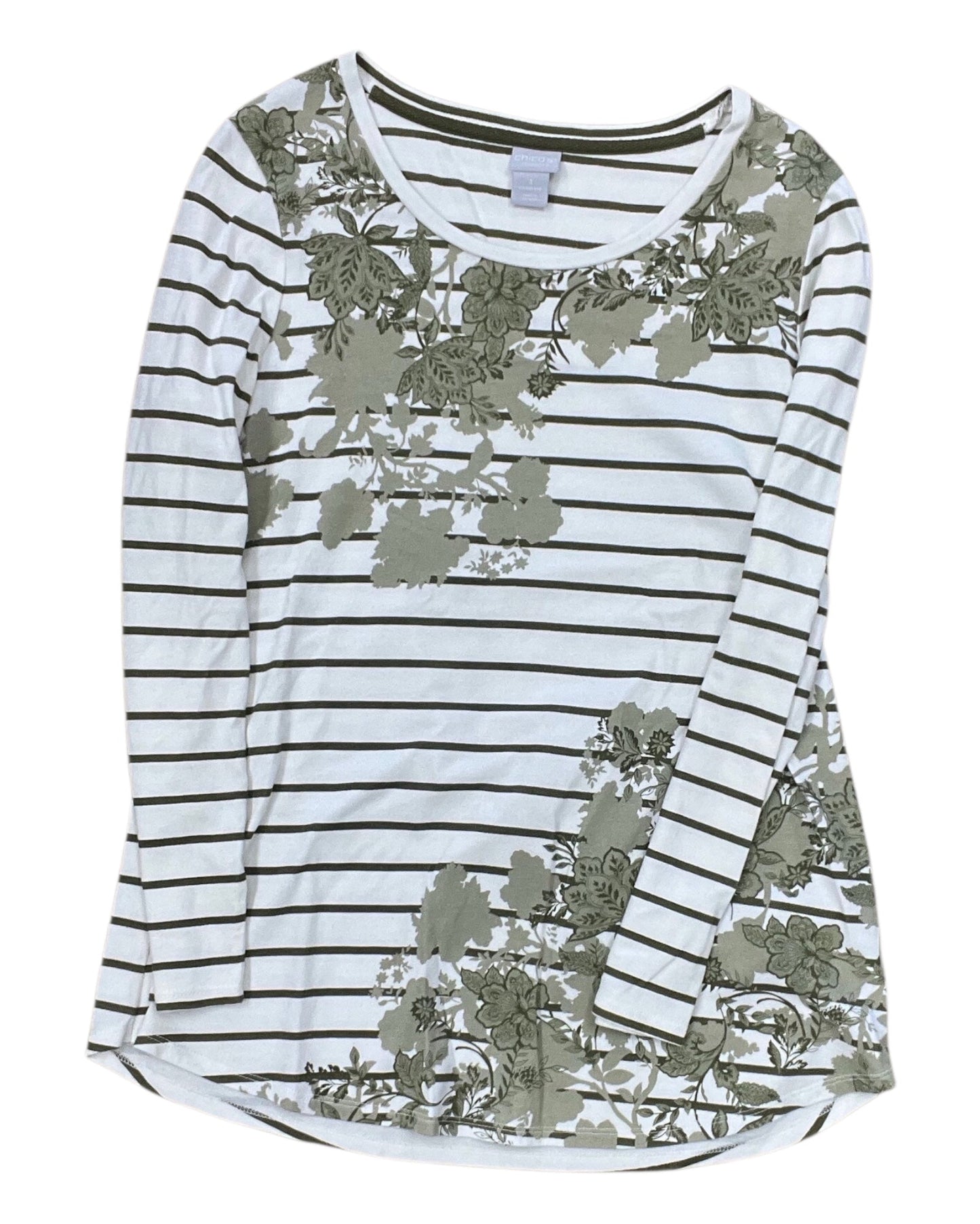 Top Ls By Chicos In Green & White, Size:M