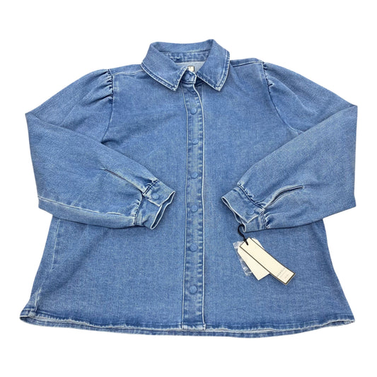 Jacket Shirt By Bagatelle In Blue Denim, Size:L