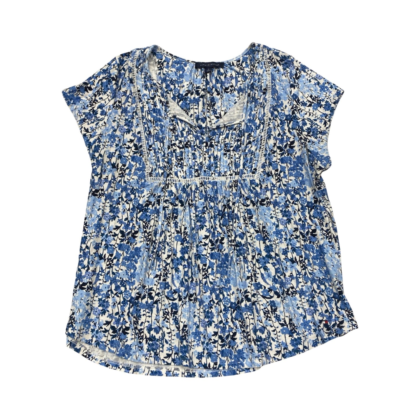 Top Ss By Tommy Hilfiger In Blue & White, Size:1X
