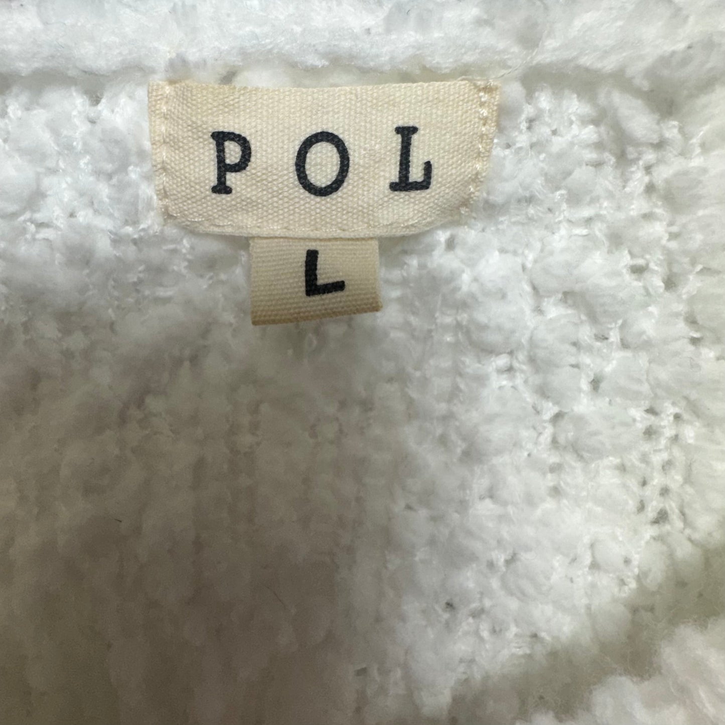 Sweater By Pol In White, Size: L