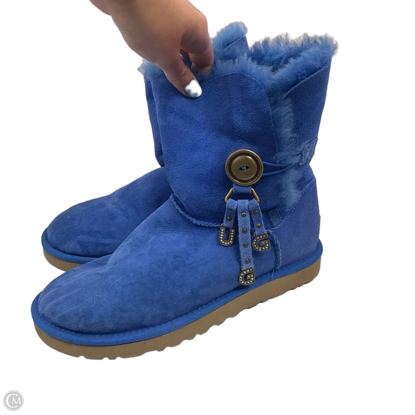 Boots Ankle Flats By Ugg In Blue, Size: 7