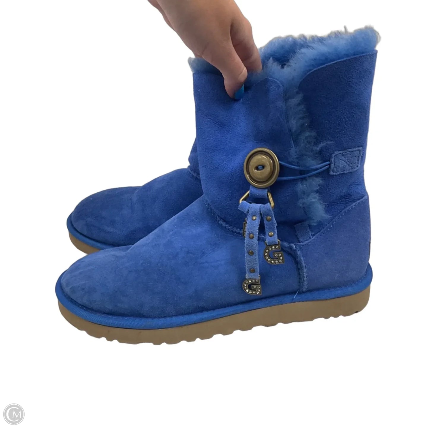 Boots Ankle Flats By Ugg In Blue, Size: 7