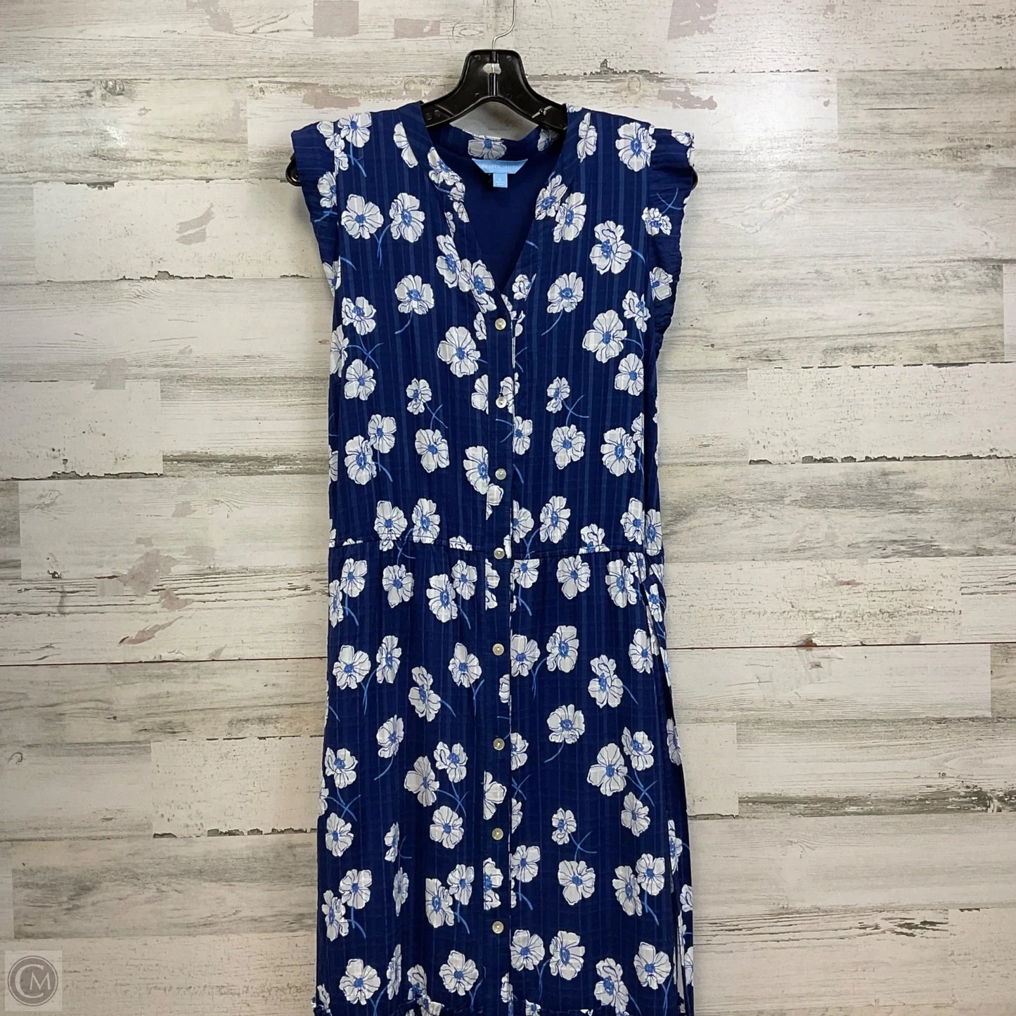 Dress Casual Maxi By Draper James In Blue & White, Size: L