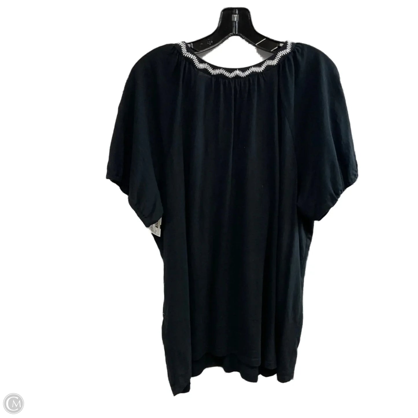 Top Short Sleeve By Style And Company In Black & White, Size: 1x