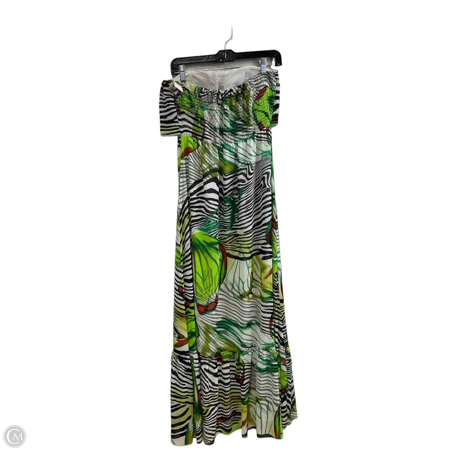 Dress Casual Maxi By PEPPE PELUSO In Green & White, Size: S