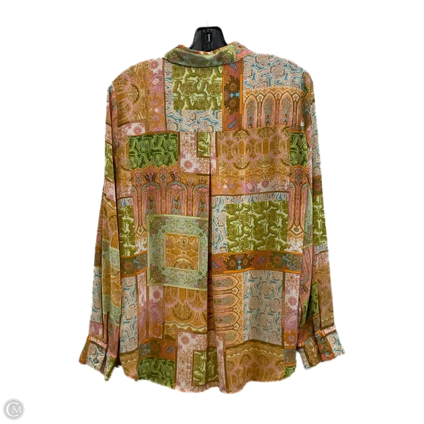 Blouse Long Sleeve By Rose And Olive In Orange & Pink, Size: L