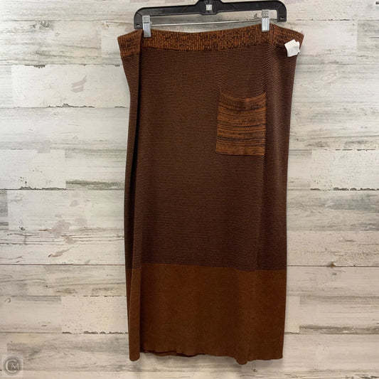 Skirt Maxi By Simply Vera In Brown, Size: Xxl