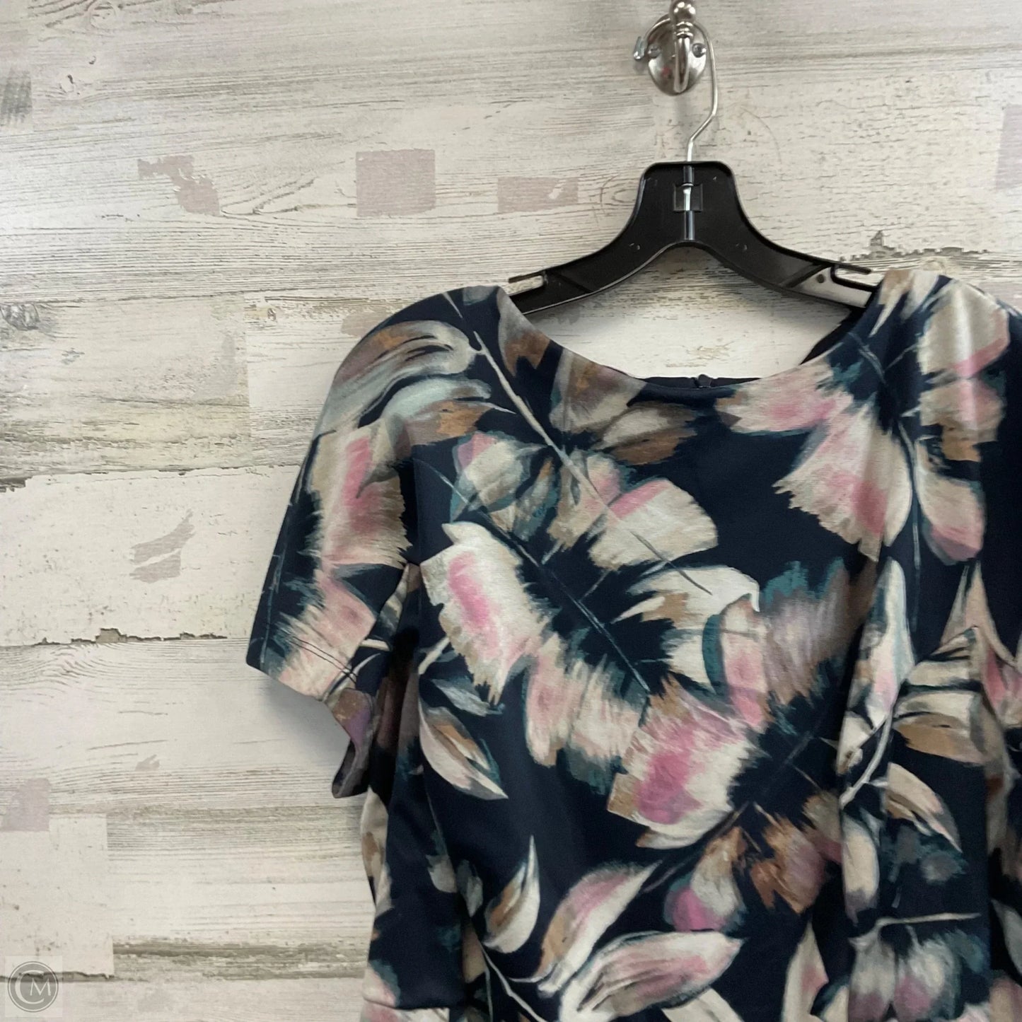 Dress Casual Midi By London Times In Blue & Pink, Size: 3x