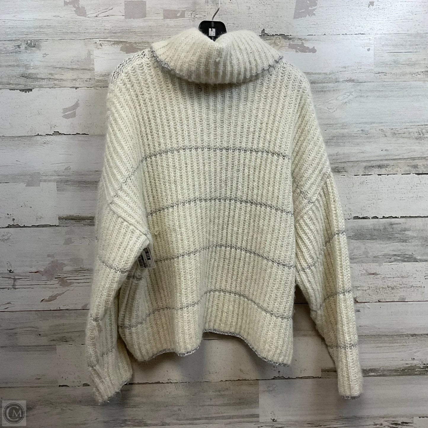 Sweater By Vero Moda In Cream & Silver, Size: M
