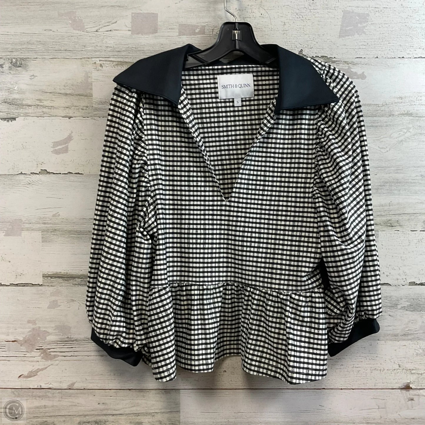 Blouse 3/4 Sleeve By SMITH & QUINN In Black & White, Size: S