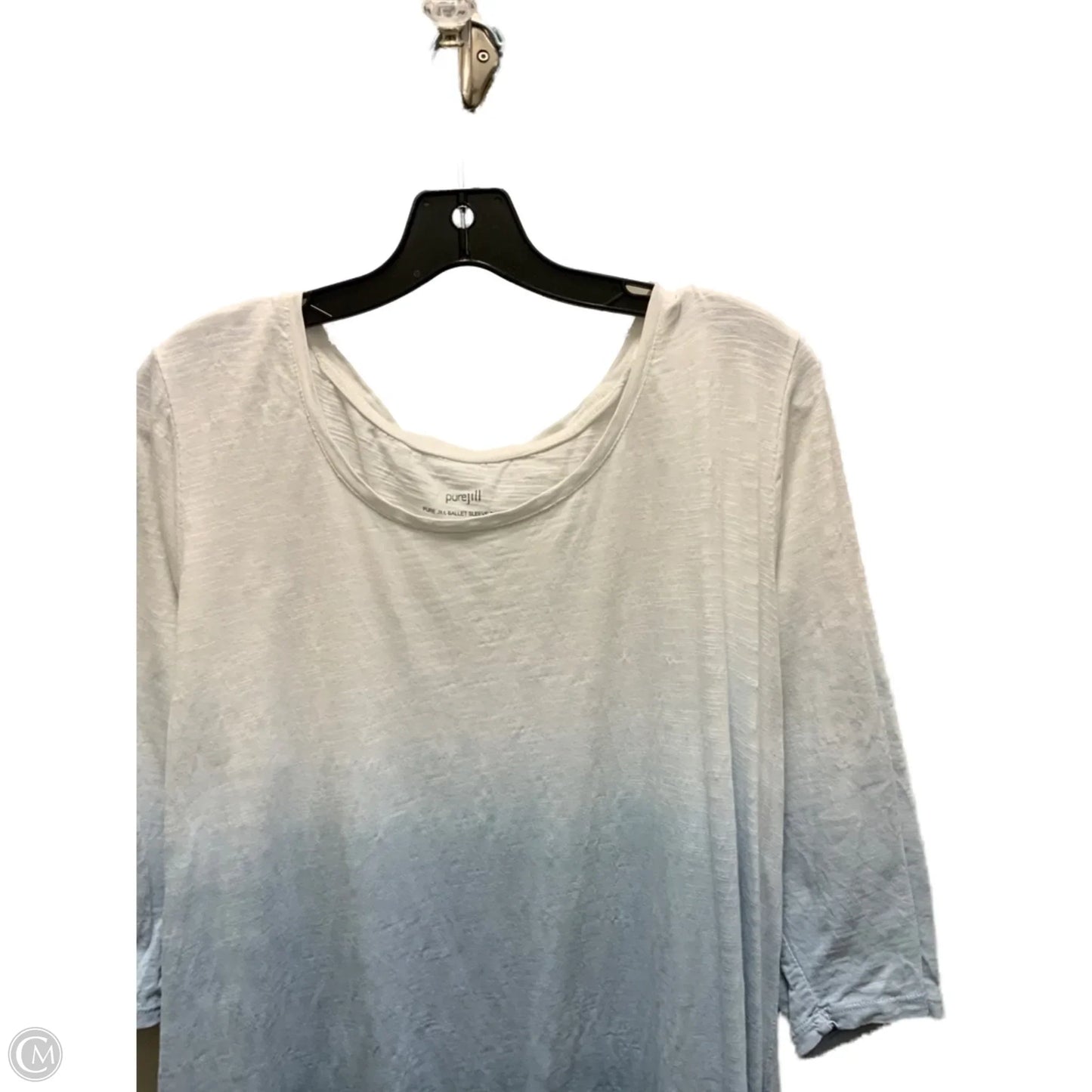 Tunic 3/4 Sleeve By Pure Jill In Blue & White, Size: Xl