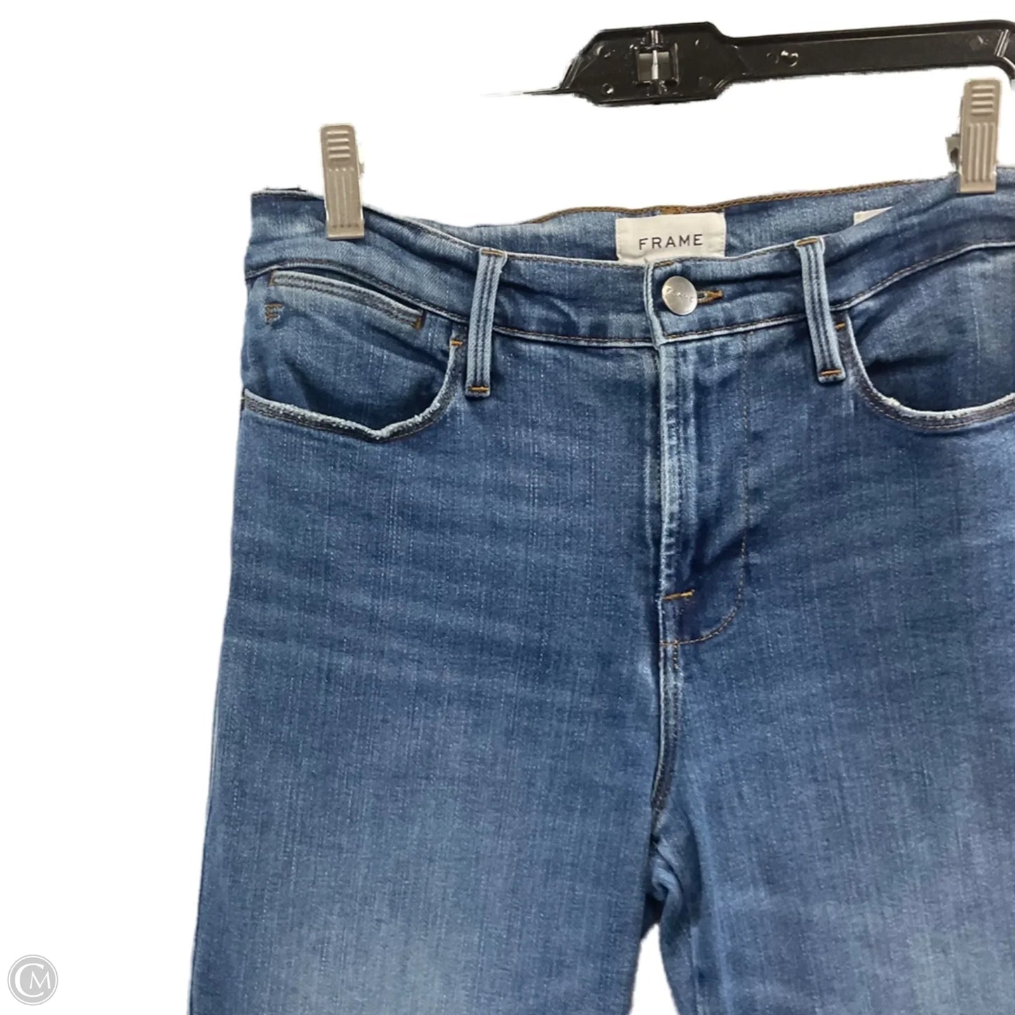 Jeans Straight By Frame In Blue Denim, Size: 6