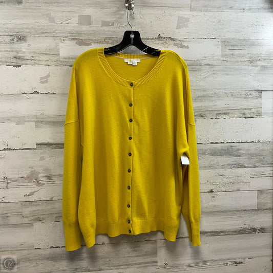Sweater Cardigan By Boden In Yellow, Size: 1x