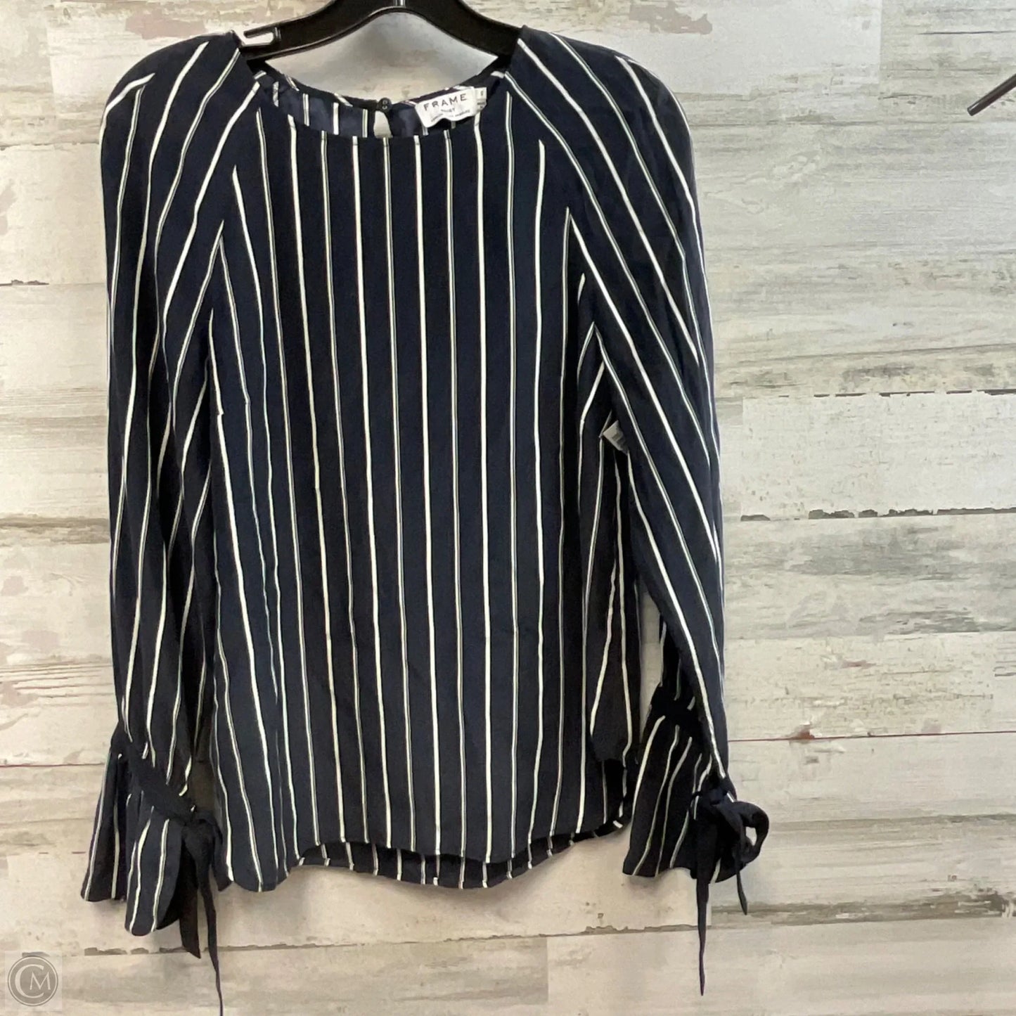 Blouse Long Sleeve By Frame In Blue, Size: S