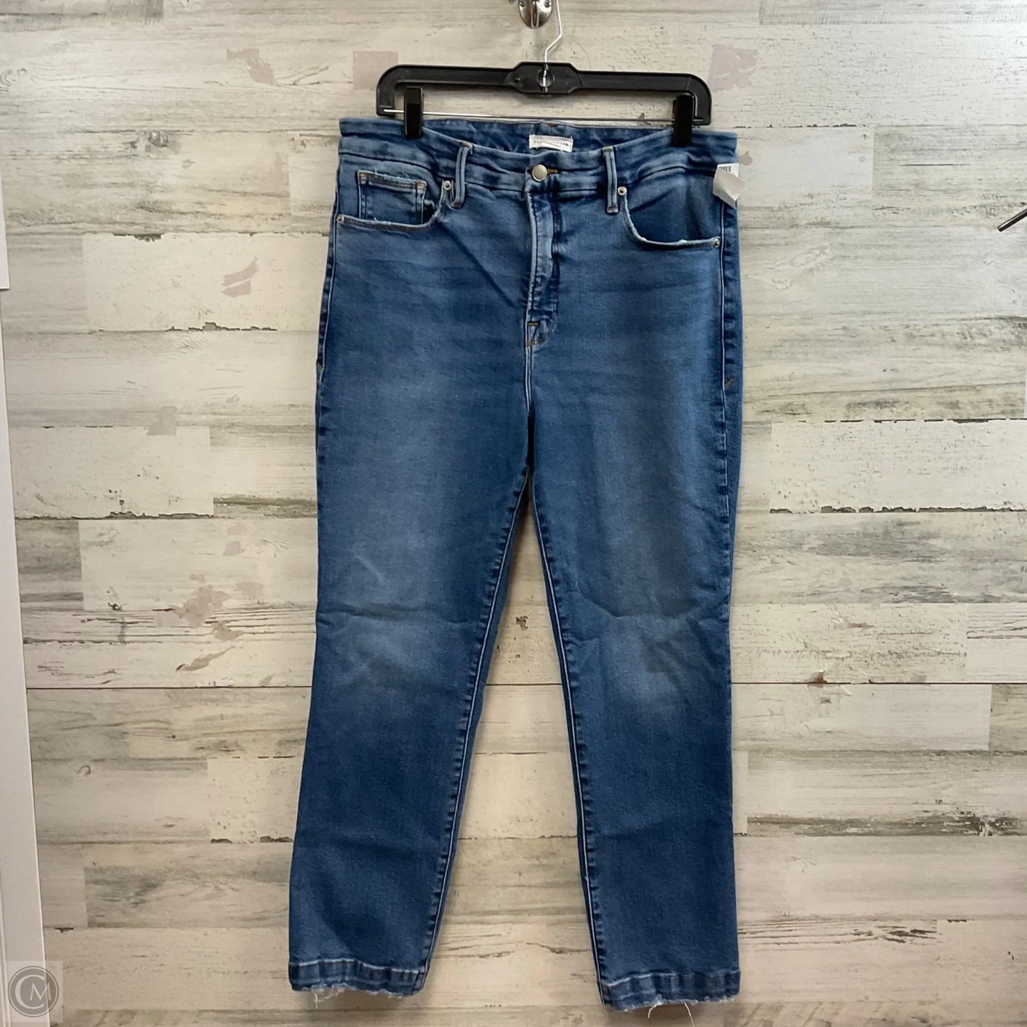 Jeans Straight By Good American In Blue Denim, Size: 14