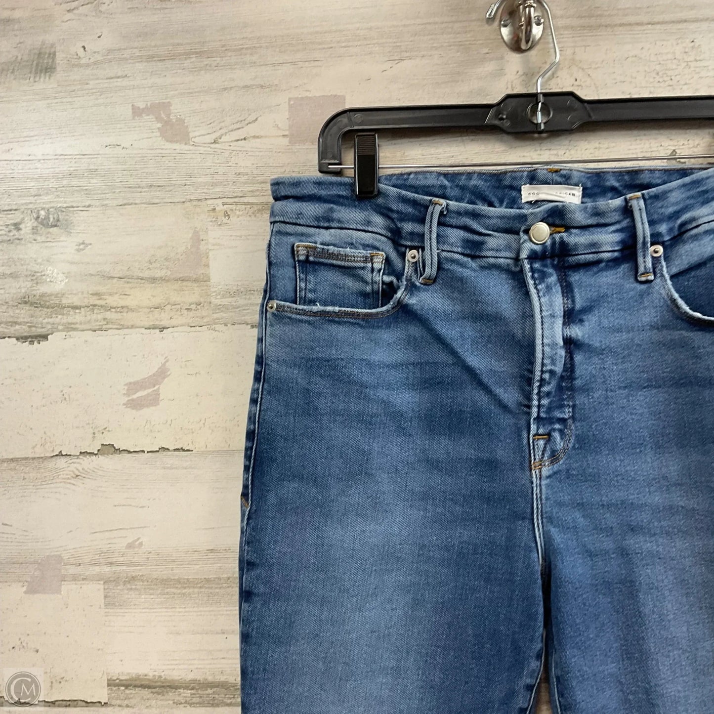 Jeans Straight By Good American In Blue Denim, Size: 14