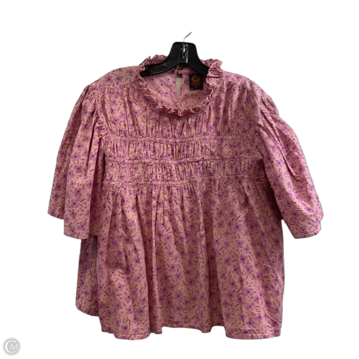 Blouse Short Sleeve By POLAGOIn Pink, Size: Xl