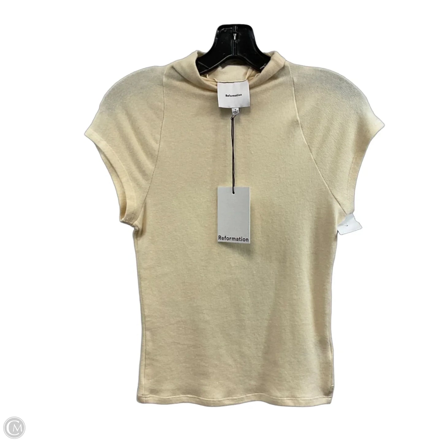 Top Short Sleeve By Reformation In Cream, Size: S