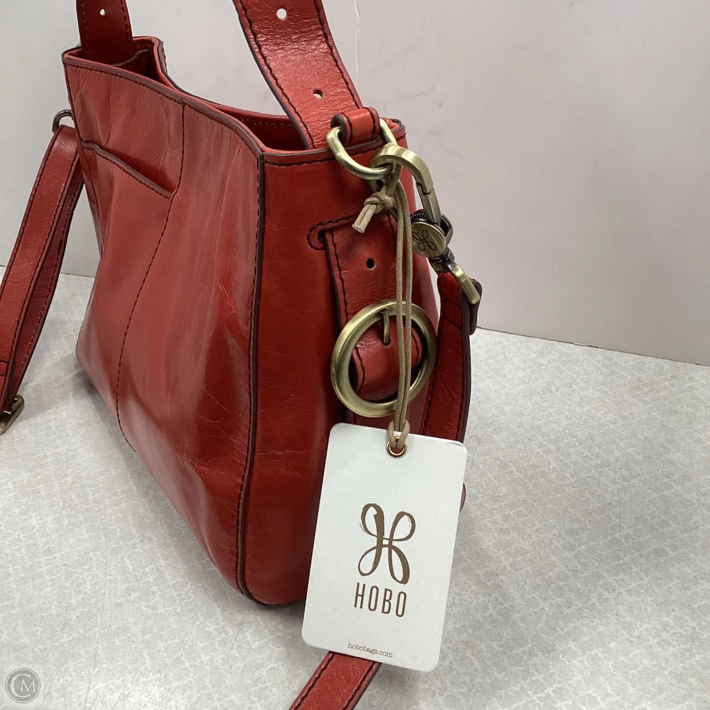 Handbag Leather By Hobo Intl, Size: Medium