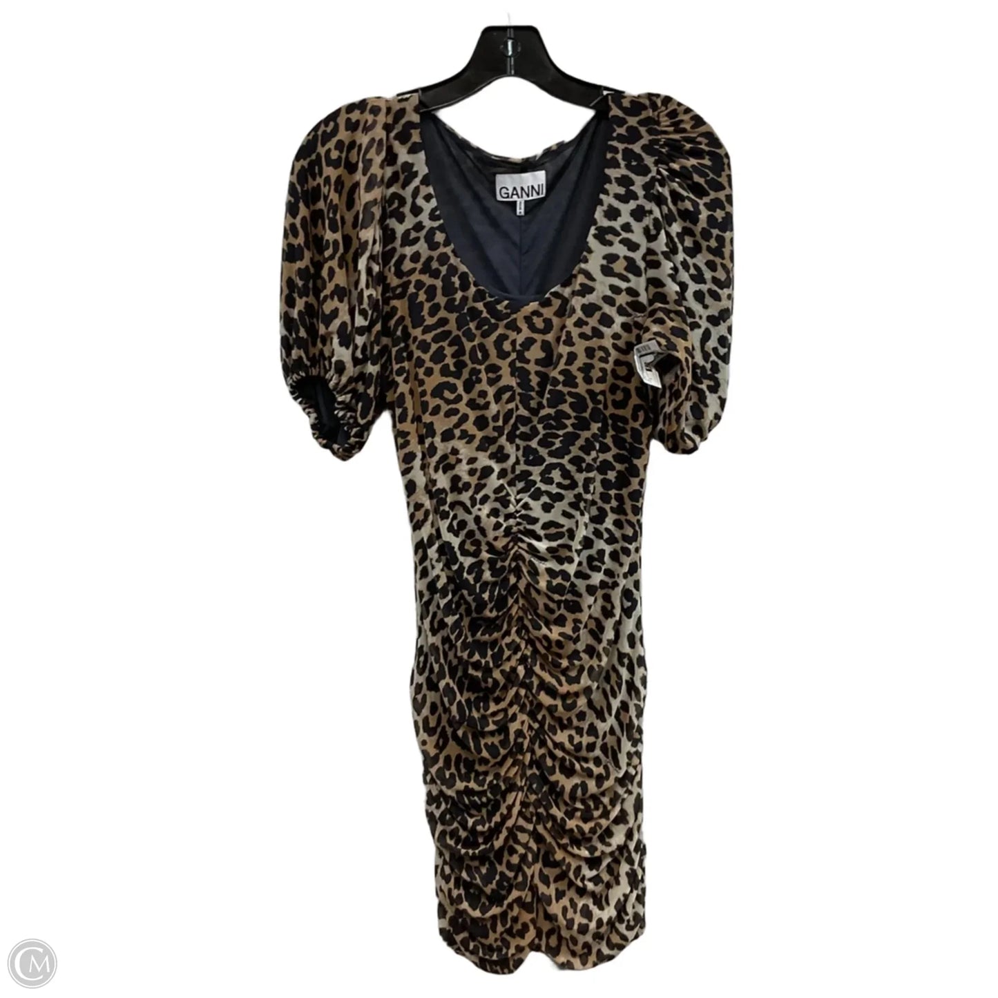 Dress Casual Short By Ganni In Brown, Size: S