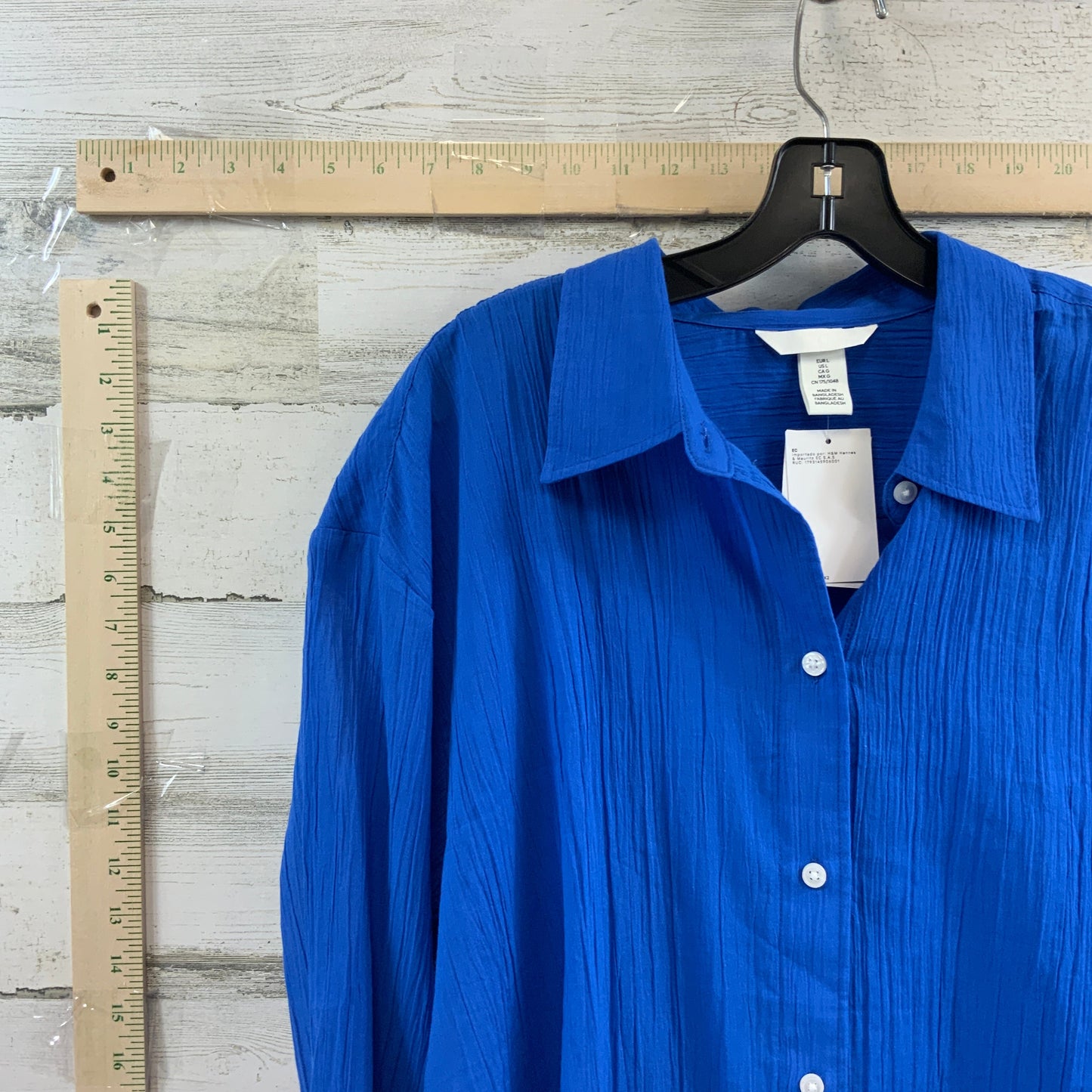 Blue Blouse Long Sleeve H&m, Size L