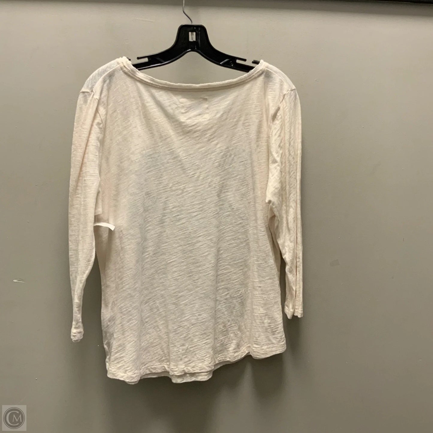 Top Long Sleeve Basic By Anthropologie In Cream, Size: L