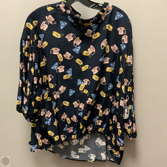 Top Long Sleeve By Zara Women In Blue & Pink, Size: Xl