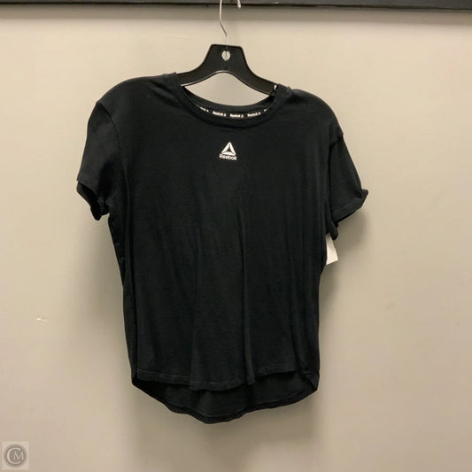 Athletic Top Short Sleeve By Reebok In Black, Size: S