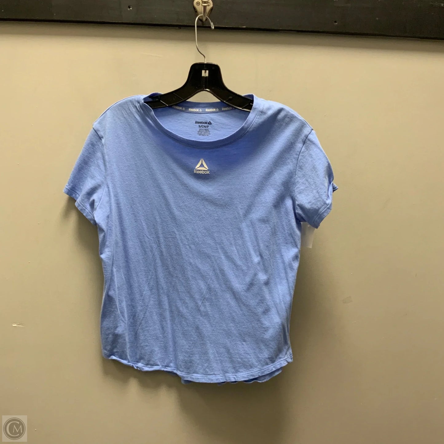 Athletic Top Short Sleeve By Reebok In Blue, Size: S