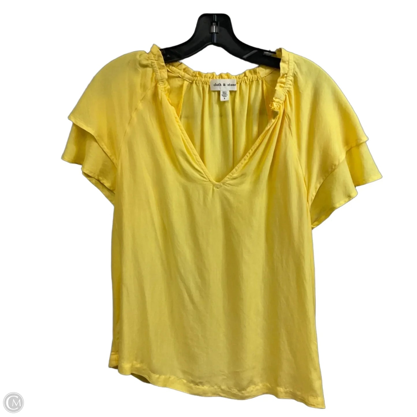 Top Short Sleeve By Cloth & Stone In Yellow, Size: S