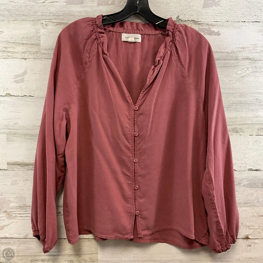 Blouse Long Sleeve By Cloth & Stone In Pink, Size: Xl