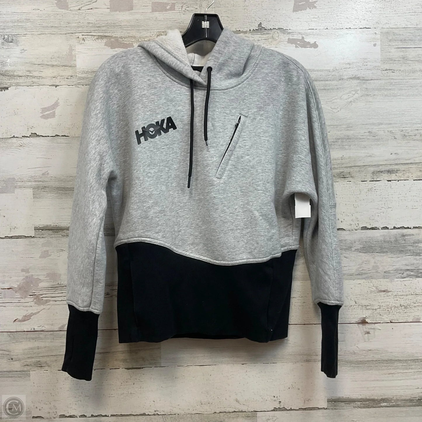 Sweatshirt Hoodie By Hoka In Grey, Size: Xs