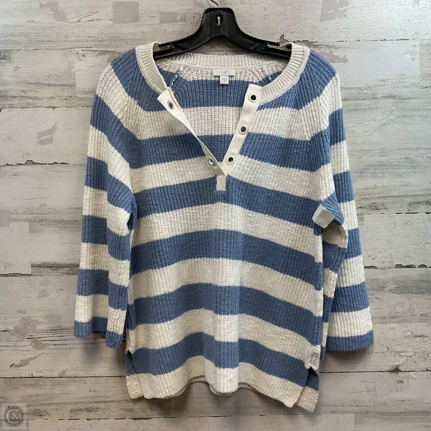 Sweater By J. Jill In Blue & White, Size: M
