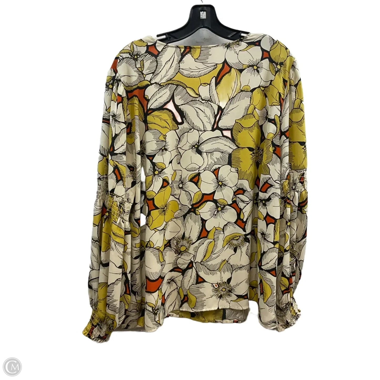 Blouse Long Sleeve By Cabi In Yellow, Size: Xl