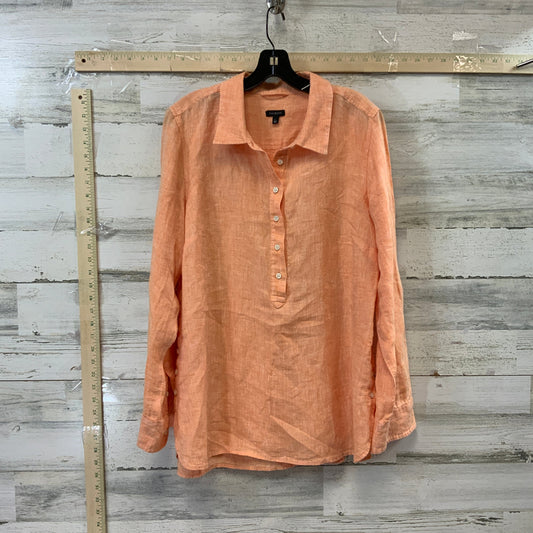 Orange Blouse Long Sleeve Talbots, Size L