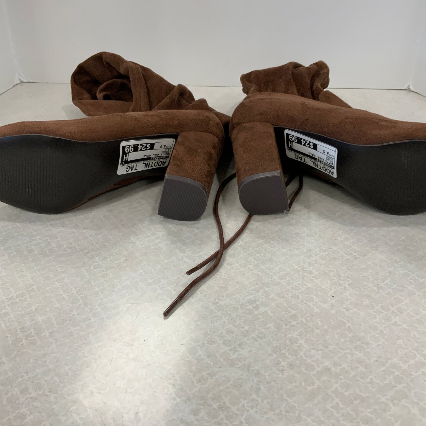 Boots Knee Heels By Shoedazzle In Brown, Size: 8.5